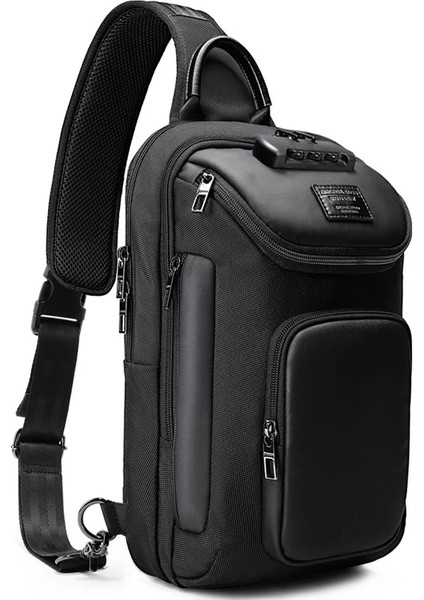 Siyah Marka Büyük Kapasiteli Erkekler Oxford Su Geçirmez Çok Fonksiyonlu Omuzdan Askili Çanta Crossbody Çanta Messenger Göğüs Sling Seyahat Paketi Erkek (Yurt Dışından) fırsatları