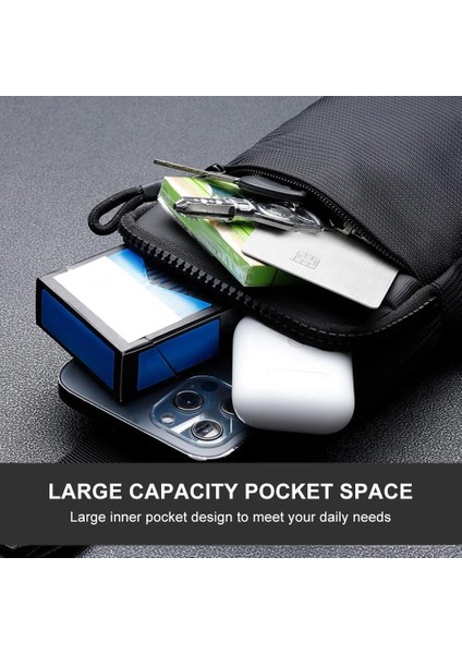 Siyah Erkek Omuz Göğüs Çantaları Naylon Su Geçirmez Kullanışlı Moda Askılı Çanta Spor Eğlence Bisiklet Cep Telefonu Crossbody Çanta (Yurt Dışından) fırsatları