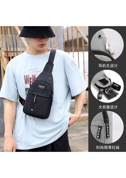 Mavi B Yeni Erkek Göğüs Çantası Çok Fonksiyonlu Moda Omuz Çantası Açık Havada Eğlence Crossbody Çanta Seyahat Gerekli Çanta Erkek Hareket Sırt Çantası (Yurt Dışından) fiyatları