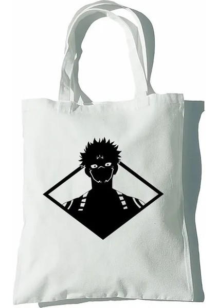 B2059-3 Gojo Satoru Kadın Kanvas Tote Alışveriş Çantası Kız Jujutsu Kaisen Takımı Omuz Çantaları Bayan Büyük Kapasiteli Vahşi Messenger Çanta (Yurt Dışından)