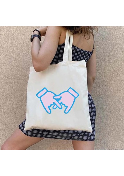 B 71 35X40 cm Kore Kpop Kanvas Tote Çanta Sevimli Aşk Parmak Kalp Kaçak Çocuklar Ramen Omuz Kanvas Tote Çanta Harajuku Shopper Alışveriş Çantaları (Yurt Dışından) modelleri