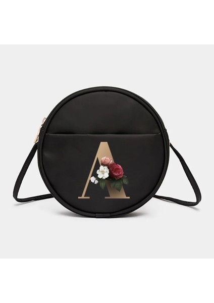 6gold T Altın Harf Adı Desen Serisi Yuvarlak Bayan Crossbody Saklama Çantası Çanta Telefon Cüzdan Messenger Omuz Okul Messenger Çanta (Yurt Dışından) indirimleri