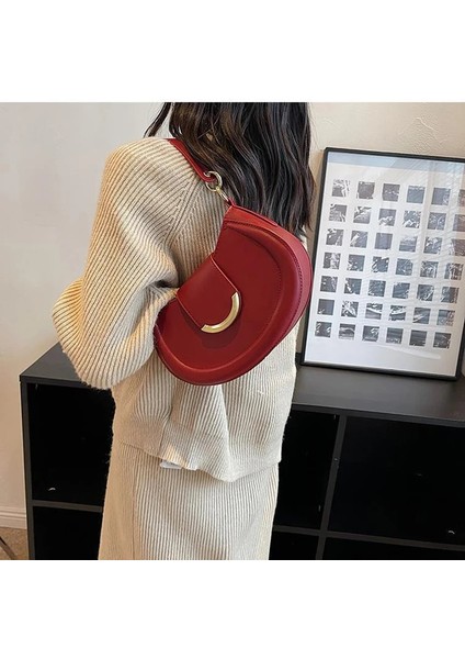 Siyah Kadın Çanta Trendy Marka Tasarımcısı Fermuar Küçük Çanta Bayan Moda Omuz Çantası Pu Deri Rahat Hobo Çanta (Yurt Dışından)
