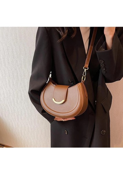 Siyah Kadın Çanta Trendy Marka Tasarımcısı Fermuar Küçük Çanta Bayan Moda Omuz Çantası Pu Deri Rahat Hobo Çanta (Yurt Dışından)