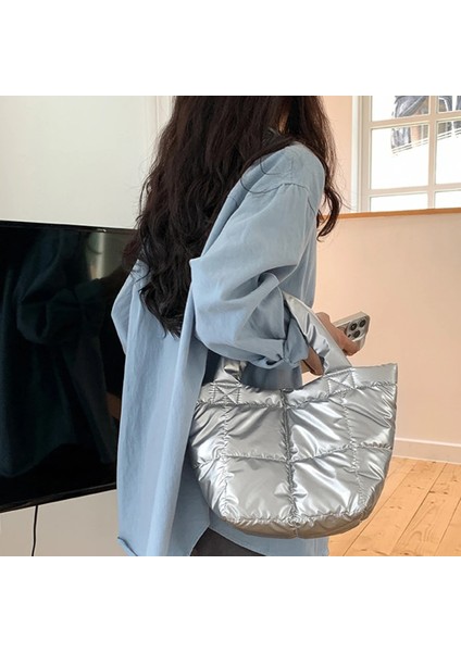 Şampanya Kış Kirpi Çanta Kadınlar Için Aşağı Tote Çanta Trend Kabarık Üst Kolu Bulut Çanta Kapitone Yastıklı Omuz Çantası Tasarımcı Alışveriş Çantası (Yurt Dışından) indirimleri