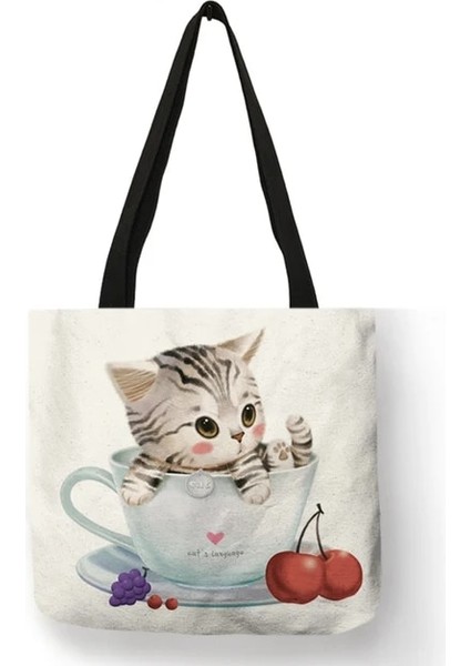 Desen 17 Boyut L 40X40 cm Özel Çiçek Pet Köpek Kedi Baskı Kadın Tote Çanta Rahat Okul Seyahat Omuz Çantası Süpermarket Için Yeniden Kullanılabilir Alışveriş Çantaları (Yurt Dışından)