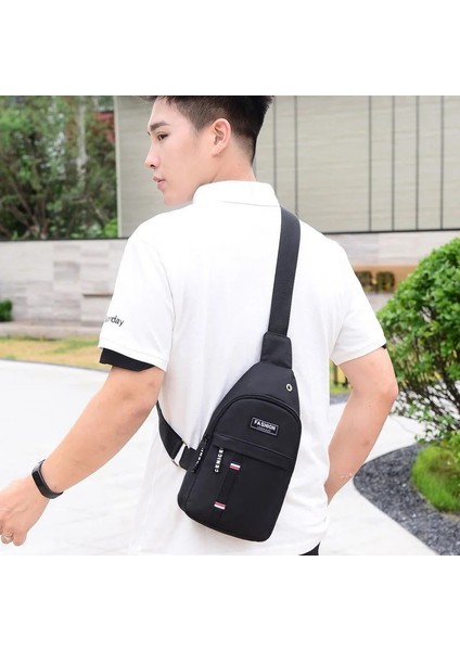 Gri Sling Çanta Göğüs Çanta Erkekler Yeni Rahat Kore Versiyonu Oxford Kumaş Moda Spor Çanta Tek Omuz Messenger Çanta Kanvas Sırt Çantası (Yurt Dışından) modelleri