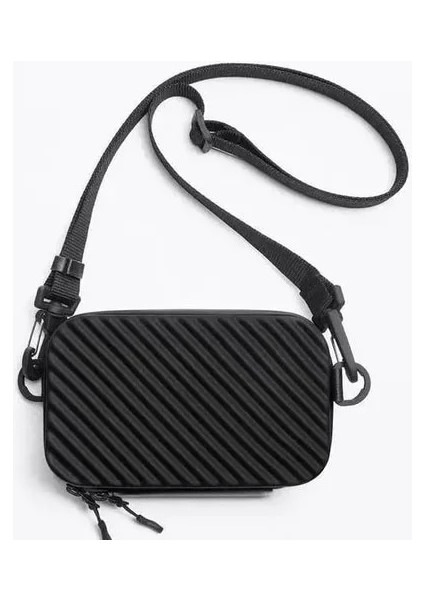 Siyah Kadın Çanta Silika Jel Yumuşak Rahat Moda Basit Unisex Fermuar Omuz Çantası Püreler ve Çantalar Crossbody Kadın Çantası Unisex (Yurt Dışından)