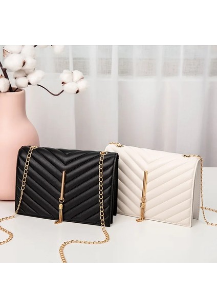 Siyah V1 Moda Püskül Flap Crossbody Çanta Mini Zincir Çanta Kadınlar Için 2023 Yeni Lüks Tasarımcı Çantalar Rahat Kare Omuz Çantası (Yurt Dışından) fiyatları