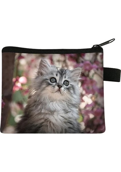 019 Bozuk Para Cüzdanı Yeni Hayvan Kedi Çocuk Cüzdan Öğrenci Taşınabilir Kart Çantası Sikke Anahtar Saklama Çantası Polyester El Çantası Mini Çanta Kesesi (Yurt Dışından)