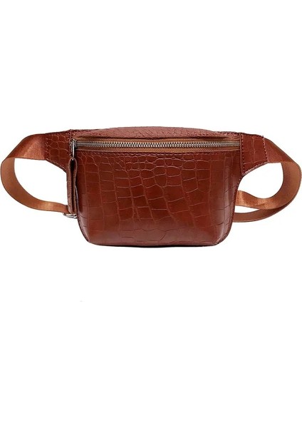 Açık Kahverengi Kadın Çanta Timsah Desen Omuz Bel Çantaları Kadın Crossbody Göğüs Fanny Kemer Paketi Çanta Parti Için (Yurt Dışından)