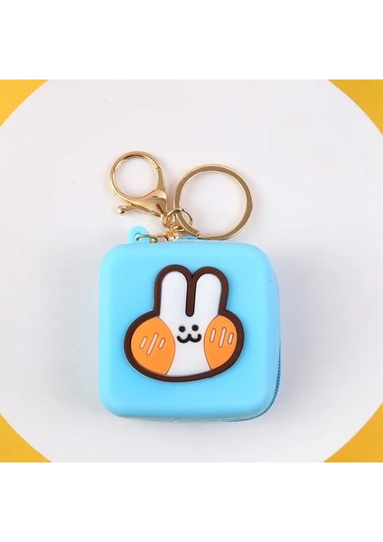 Tavşan Karikatür Silikon Para Cüzdan Hayvan Kadın Kızlar Mini Kulaklık Çantası Kawali Kulaklık Çanta Kılıf Çocuk Çocuk Hediyeler 6X6CM (Yurt Dışından)