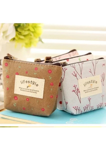 Mavi Moda Çiçek Deseni Bozuk Para Çantaları Küçük Taze Kanvas Para Cüzdan Bayan Kız Kulaklık Sikke Anahtar Para Saklama Çantası Fermuarlı Kese (Yurt Dışından) modelleri