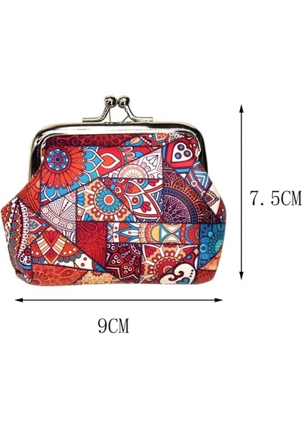 Stil 5 Vintage Kadınlar Etnik Stil Bozuk Para Çantaları Kız Çile Sıfır Cüzdan Bayanlar Debriyaj Değişim Çanta Kadın Mini Para Çantası Pu Deri Cüzdan (Yurt Dışından) modelleri