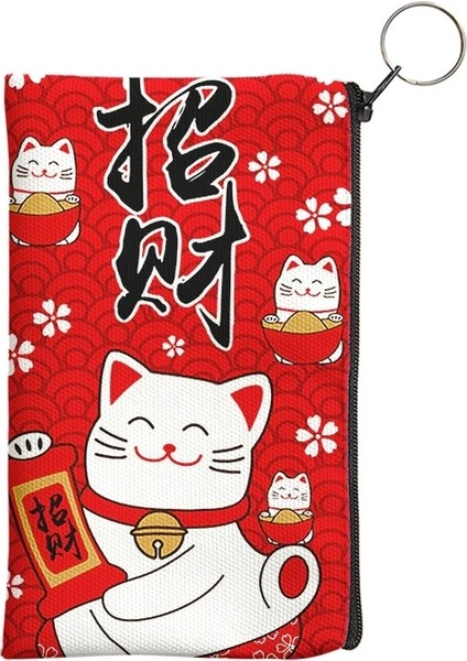 Style4 Yeni Komik Kedi Yeni Yıl Çin Kırmızı Zarf Desen Kadın ve Erkek Bozuk Para Cüzdanı Kızlar Bayan Cüzdanı Kese Fermuarlı Kanvas Çanta (Yurt Dışından)