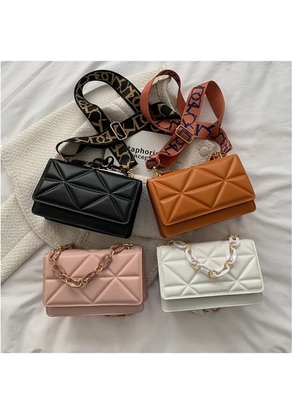 Pembe 20X12.5X7CM Geniş Bant Rahat Çanta Kadın 2023 Yeni Trendy Moda Omuz Kare Çanta Basit Messenger Çanta Tasarımcı Çanta Lüks Dropshipping (Yurt Dışından) fiyatları