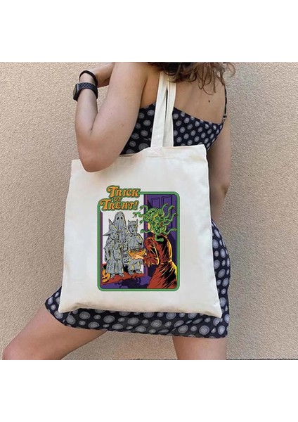 W 55 35X40CM Yabancılarla Konuşma Cadılar Bayramı Hayaletleri Zihin Kontrolü Jenny Erkek Kadın Pamuk Alışveriş Omuz Kanvas Tote Çantalar Shopper Çanta (Yurt Dışından) fırsatları