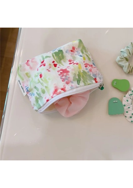 G Sevimli Çiçekler Baskı Mini Pamuk Kozmetik Çantası Bozuk Para Cüzdanı Basit Çanta Bayan Ruj Makyaj Çantası Çocuk Küçük Çanta Bozuk Para Kesesi (Yurt Dışından) modelleri