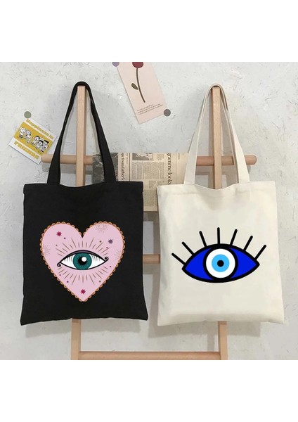 B100 35X40CM Yunan Nazar Nazar Inci Aşk Kalp Lotus Çiçeği Grafiti Güneş Işınları Erkek Kadın Kanvas Omuz Çantası Alışveriş Plaj Çantaları (Yurt Dışından) modelleri