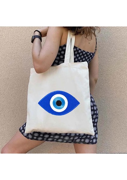 B100 35X40CM Yunan Nazar Nazar Inci Aşk Kalp Lotus Çiçeği Grafiti Güneş Işınları Erkek Kadın Kanvas Omuz Çantası Alışveriş Plaj Çantaları (Yurt Dışından) fırsatları