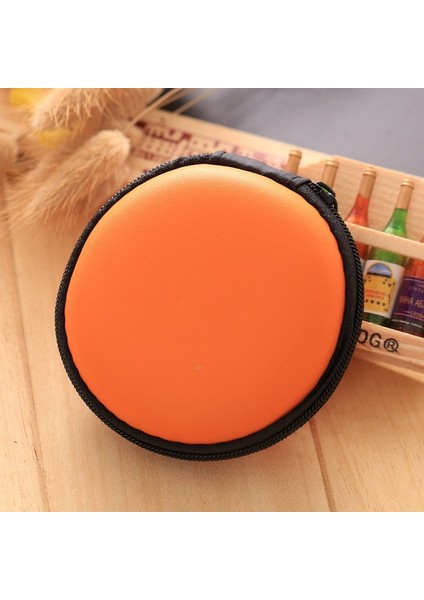 Turuncu Bozuk Para Cüzdanı Kulaklık Saklama Kutusu USB Sert Çanta Kulaklık Çantası Anahtar Para Bozuk Para Çantaları Su Geçirmez Sd Kart Kablosu Kulaklık Tutucu Kutusu (Yurt Dışından)