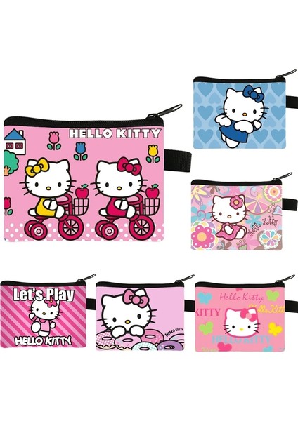 26 Sanrio Hello Kitty Kadın Mini Bozuk Para Cüzdanı Fermuar Kısa Cüzdan Kart Tutucu Kılıf Debriyaj Değişim Çantası Çocuk Cüzdan Değişim Tutucu (Yurt Dışından)
