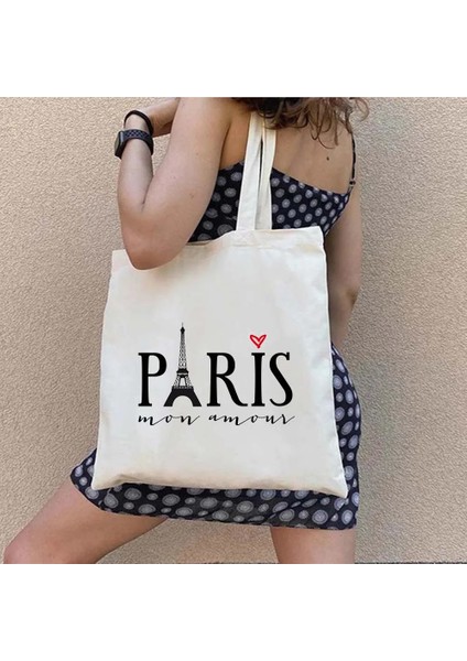 09 35X40CM Vintage Eyfel Kulesi Paris Fransa Kız Çizim Sevimli Aşk Kalp Kadın Omuz Çantası Kadın Çantası Alışveriş Kanvas Alışveriş Çantaları (Yurt Dışından) indirimleri