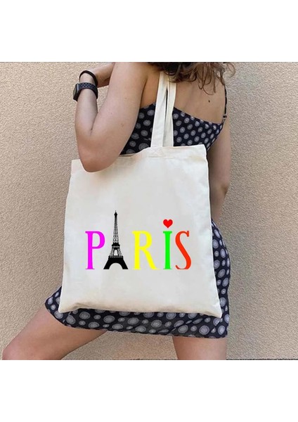 135 35X40 cm Vintage Paris Eyfel Kulesi Aşk Kalp Cafe Hatıra Fransa Skyline Siluet Mektup Alışverişçi Harajuku Kanvas Tote Çanta Çanta (Yurt Dışından) modelleri