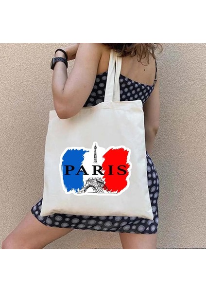 135 35X40 cm Vintage Paris Eyfel Kulesi Aşk Kalp Cafe Hatıra Fransa Skyline Siluet Mektup Alışverişçi Harajuku Kanvas Tote Çanta Çanta (Yurt Dışından) fırsatları