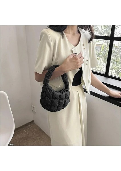 Siyah Moda Kapitone Omuz Çantaları Kadın Çanta Mini Bulut Pilili Çanta Puffer Hamur Çanta Lüks Tote Çanta Dantelli Çanta (Yurt Dışından) fırsatları