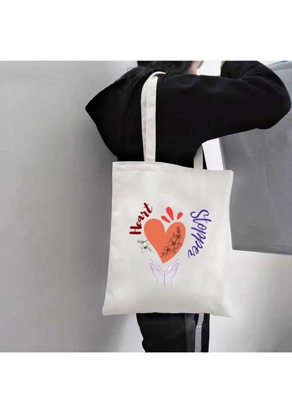 95 35X40CM Heartstopper Merhaba Konuşma Alıntı Kitabı Nick ve Charlie Erkekler Kadının Yaz Plaj Bez Çantalar Omuz Alışveriş Büyük Kanvas Çanta Çanta (Yurt Dışından)