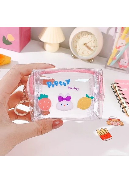 14 Yaratıcı Ayılar Şeffaf Kızlar Bozuk Para Cüzdanı Çocuk Pvc Fermuar Değişim Çanta Kadın Mini Ruj Cüzdan Flamingolar Anahtar Kart Çantası (Yurt Dışından)