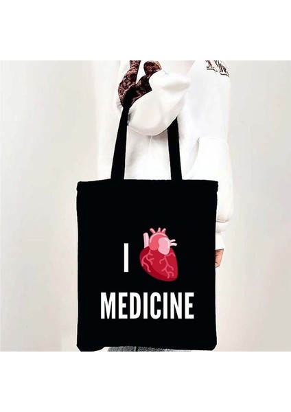 187 35X40CM Sevimli Anatomi Doktor Hemşire Tıbbi Tıp Sağlık Kalp Beyin Stetoskop Erkek Kadın Omuz Kanvas Tote Çanta Alışveriş Çantaları (Yurt Dışından)