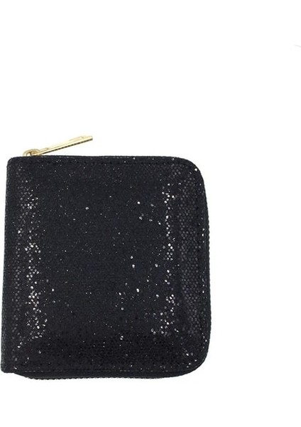 Siyah Moda Glitter Kadın Para Cüzdan Kadın Küçük Payet Fermuar Çantalar Debriyaj Para Çantası Kızlar Için Kısa Kredi Kimlik Kartı Sahipleri (Yurt Dışından)