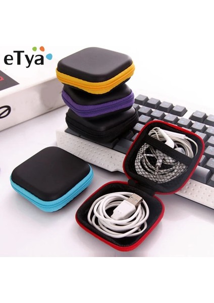 Mavi Bozuk Para Cüzdanı Kulaklık Saklama Kutusu USB Sert Çanta Kulaklık Çantası Anahtar Para Para Çantaları Su Geçirmez Sd Kart Kablosu Kulaklık Tutucu Kutusu (Yurt Dışından)