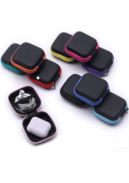 Mavi Bozuk Para Cüzdanı Kulaklık Saklama Kutusu USB Sert Çanta Kulaklık Çantası Anahtar Para Para Çantaları Su Geçirmez Sd Kart Kablosu Kulaklık Tutucu Kutusu (Yurt Dışından)