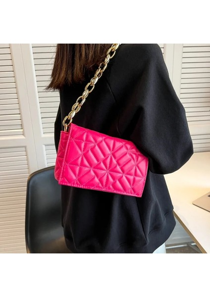 Yeşil 21X13X7CM Moda Ekose Omuz Çantası 2023 Kalın Zincir Koltukaltı Çanta Kadınlar Için Marka Tasarımcısı Çanta ve Çantalar Bayanlar Crossbody (Yurt Dışından) fiyatları