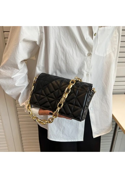 Yeşil 21X13X7CM Moda Ekose Omuz Çantası 2023 Kalın Zincir Koltukaltı Çanta Kadınlar Için Marka Tasarımcısı Çanta ve Çantalar Bayanlar Crossbody (Yurt Dışından) modelleri