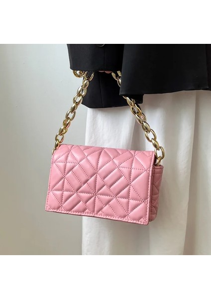 Yeşil 21X13X7CM Moda Ekose Omuz Çantası 2023 Kalın Zincir Koltukaltı Çanta Kadınlar Için Marka Tasarımcısı Çanta ve Çantalar Bayanlar Crossbody (Yurt Dışından) fırsatları