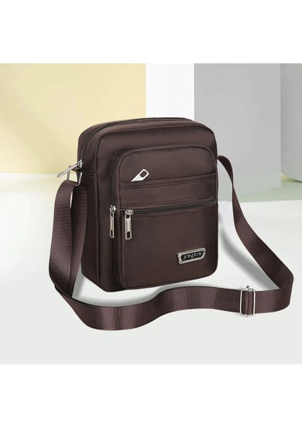 Siyah 6 Fermuarlar 25X20X7CM Erkek Omuz Çantası Büyük Kapasiteli Oxford Crossbody Çanta Su Geçirmez Erkekler Nefes Çizilmeye Dayanıklı Fermuarlı Bisiklet Sporu (Yurt Dışından) modelleri