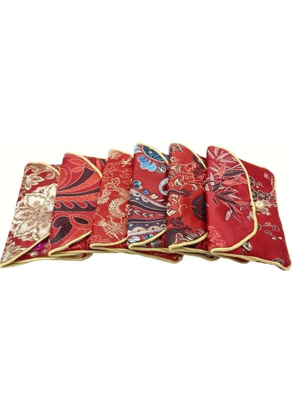 Kırmızı 3 Vintage Brokar Ipek Bozuk Para Cüzdanı Kadın Küçük Cüzdan Geleneksel Toka Takı Kılıfı Bayanlar Mini Para Çantası Çocuk Kart Sahibinin (Yurt Dışından) fırsatları