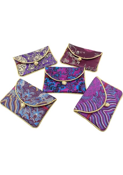 Kırmızı 3 Vintage Brokar Ipek Bozuk Para Cüzdanı Kadın Küçük Cüzdan Geleneksel Toka Takı Kılıfı Bayanlar Mini Para Çantası Çocuk Kart Sahibinin (Yurt Dışından) indirimleri