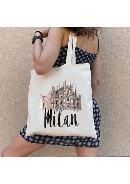 210 35X40CM Paris Milan New York Moskova Los Angeles Tajmahal San Francisco Hollanda Seyahat Şehir Kanvas Alışveriş Pamuk Tote Çanta Çanta (Yurt Dışından) indirimleri