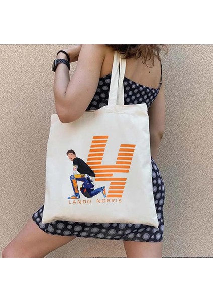 63 35X40CM F1 Racer Lando Norris Formula 1 Yarış Arabası Daniel Ricciardo Yarış Oyunu Kask Omuz Kanvas Tote Çanta Alışverişçi Alışveriş Çantaları (Yurt Dışından) fırsatları