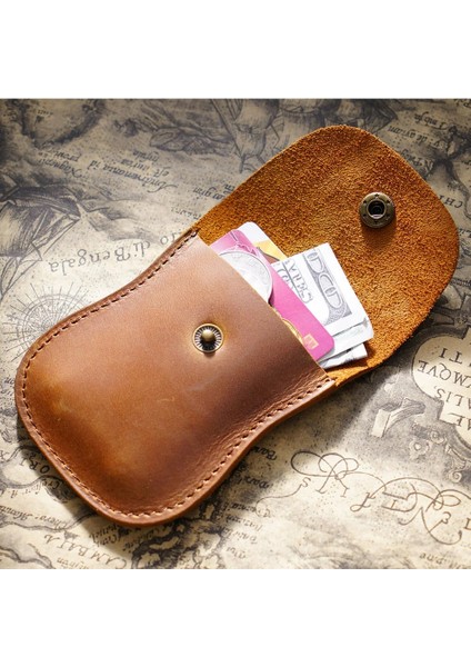 Bordo El Yapımı Tasarımcı Erkek Bozuk Para Cüzdanı Inek Derisi Para ve Kart Çanta Retro Değişim Çanta Erkek Cüzdan Mini Para Çantası (Yurt Dışından) fiyatları