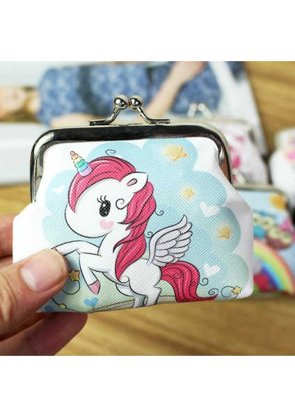 Stil 1 2022 Yeni Kadın Mini Unicorn Cüzdan Kart Tutucu Kılıf Bozuk Para Cüzdanı Debriyaj Değişim Çantası Çocuk Cüzdanları Değişim Tutucu (Yurt Dışından)