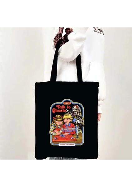 B 57 35X40CM Yabancılarla Konuşma Cadılar Bayramı Hayaletleri Zihin Kontrolü Jenny Erkek Kadın Pamuk Alışveriş Omuz Kanvas Tote Çantalar Shopper Çanta (Yurt Dışından)