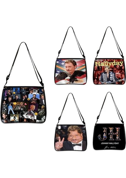 202304-12 25X30 cm Johnny Hallyday Omuz Çantaları Kadın Crossbody Çanta Manga Kaneki Ken Bayan Çanta Messenger Çanta (Yurt Dışından)