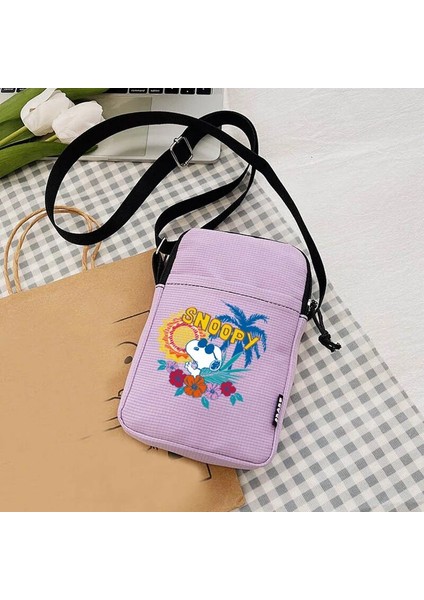 SNB0006 Snoopies Köpek Hayvan Kadın Crossbody Çanta Yeni Kanvas Omuz Çantası Kadın Küçük Çanta Moda Öğrencileri Tek Omuz Telefon Çantaları (Yurt Dışından) modelleri