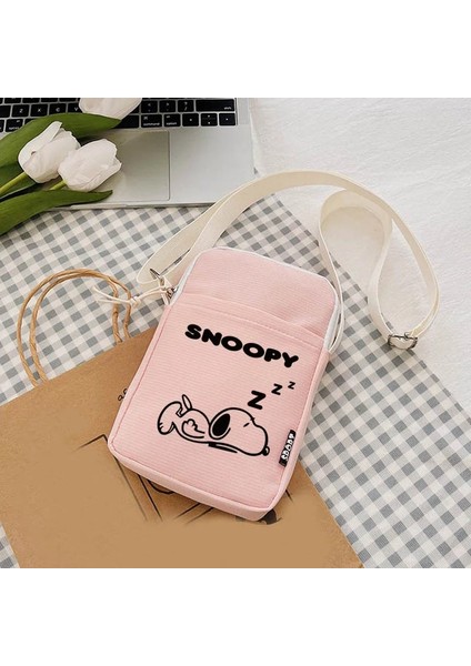 SNB0006 Snoopies Köpek Hayvan Kadın Crossbody Çanta Yeni Kanvas Omuz Çantası Kadın Küçük Çanta Moda Öğrencileri Tek Omuz Telefon Çantaları (Yurt Dışından) fırsatları